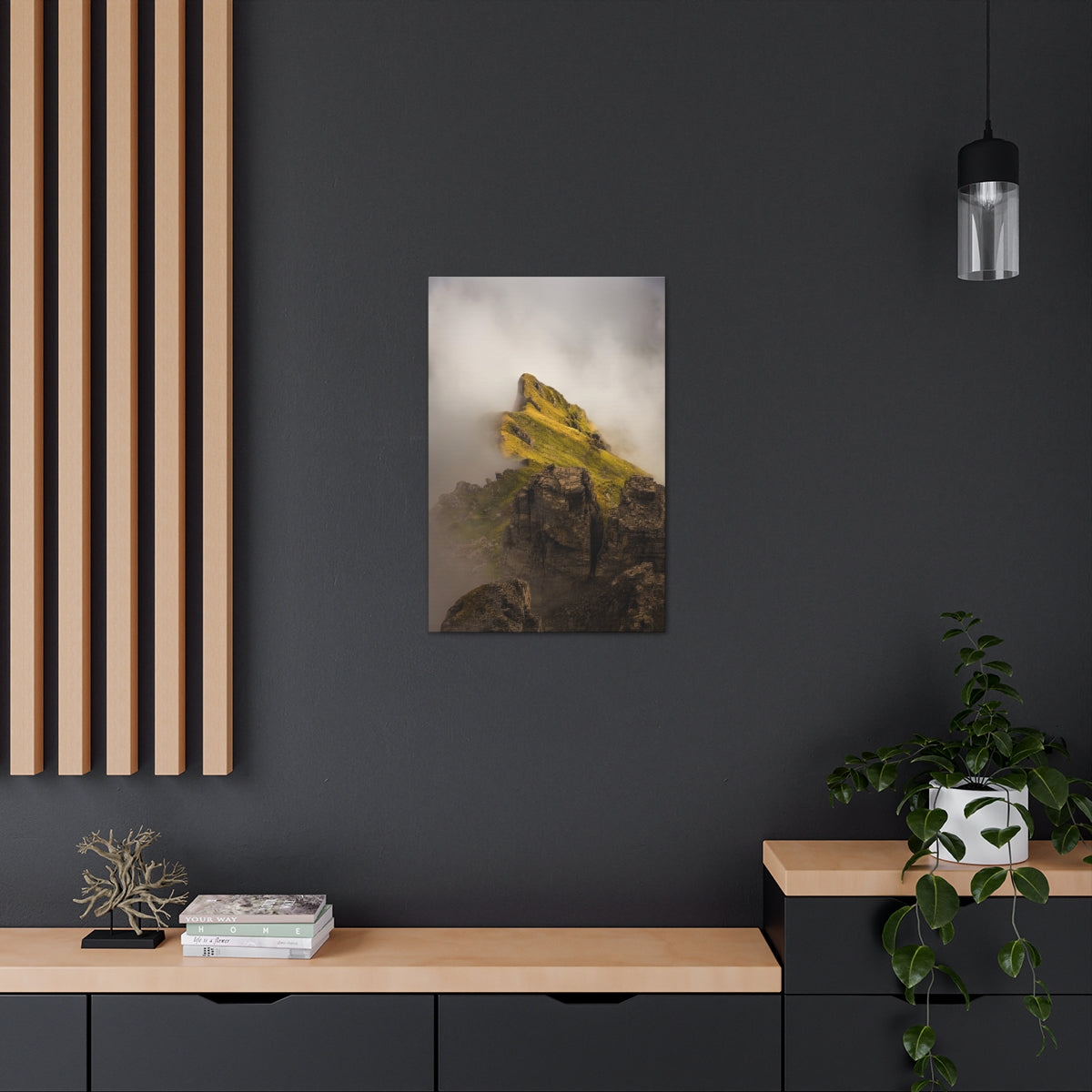 Swiss Peak Shrouded In Clouds Canvas Gallery Wraps