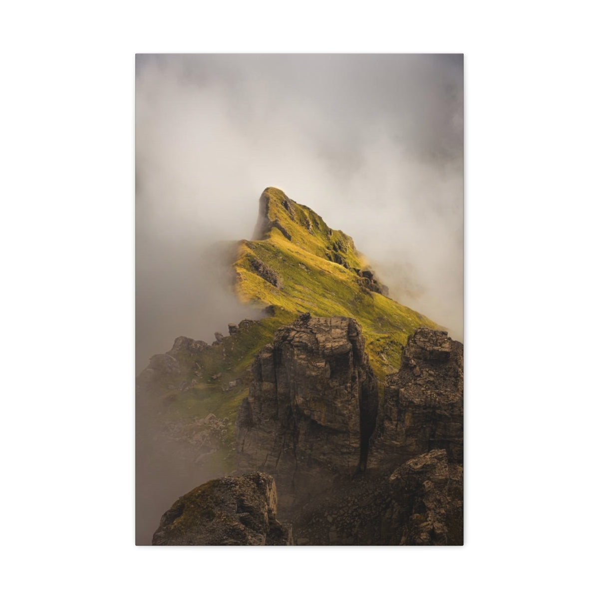 Swiss Peak Shrouded In Clouds Canvas Gallery Wraps