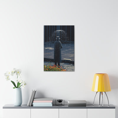 Man In The Rain Canvas Gallery Wrap