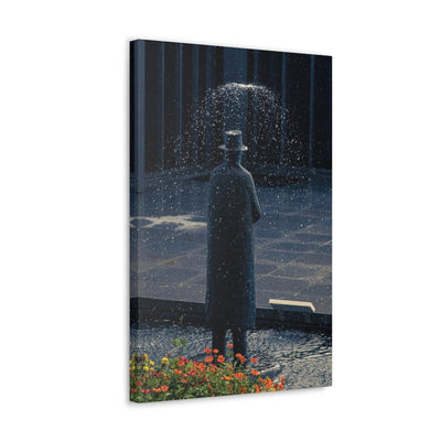 Man In The Rain Canvas Gallery Wrap