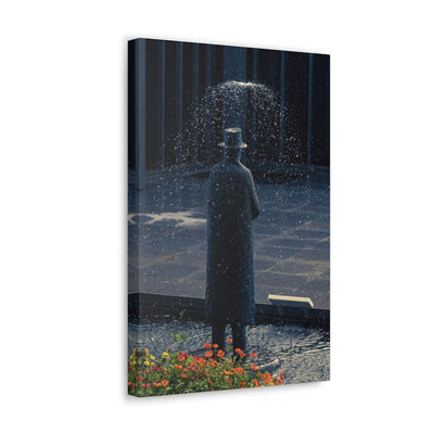 Man In The Rain Canvas Gallery Wrap