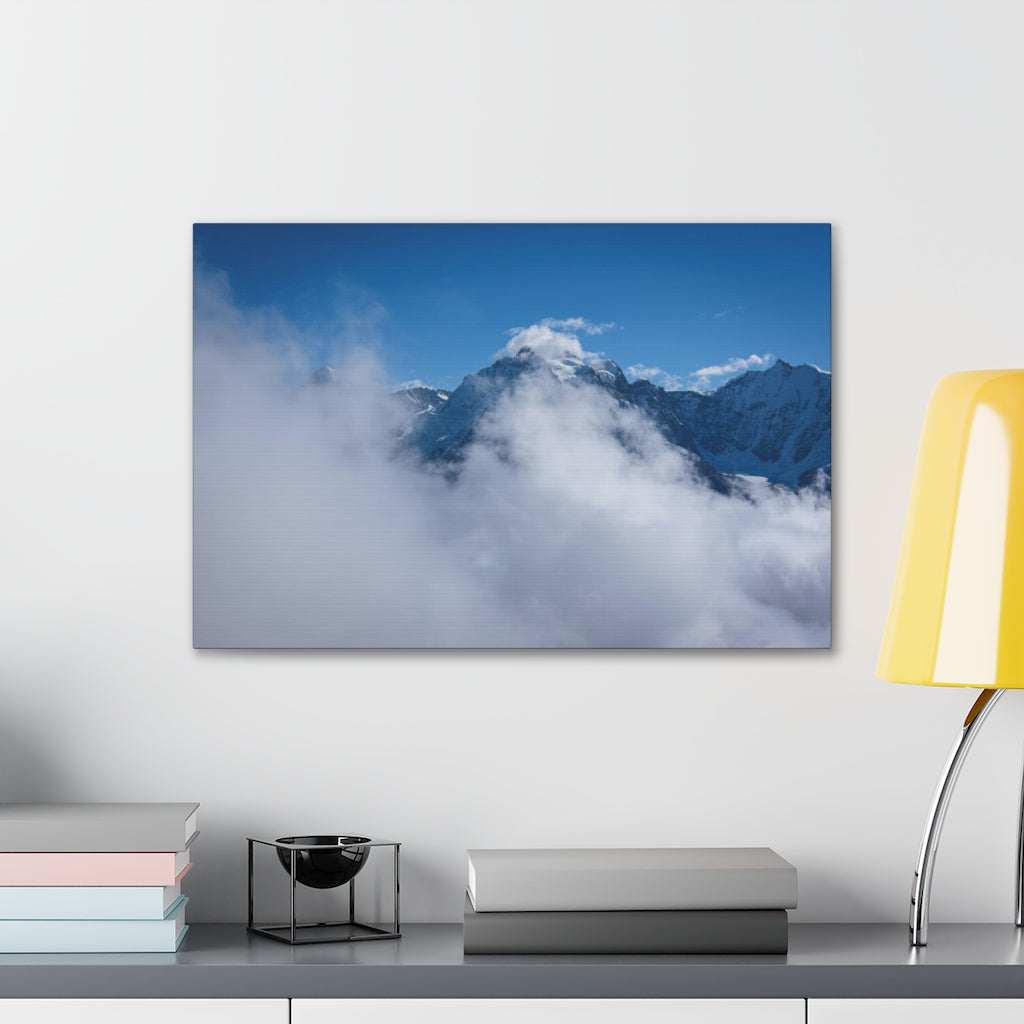 Clouds Above Schilthorn Mountain Canvas Gallery Wrap