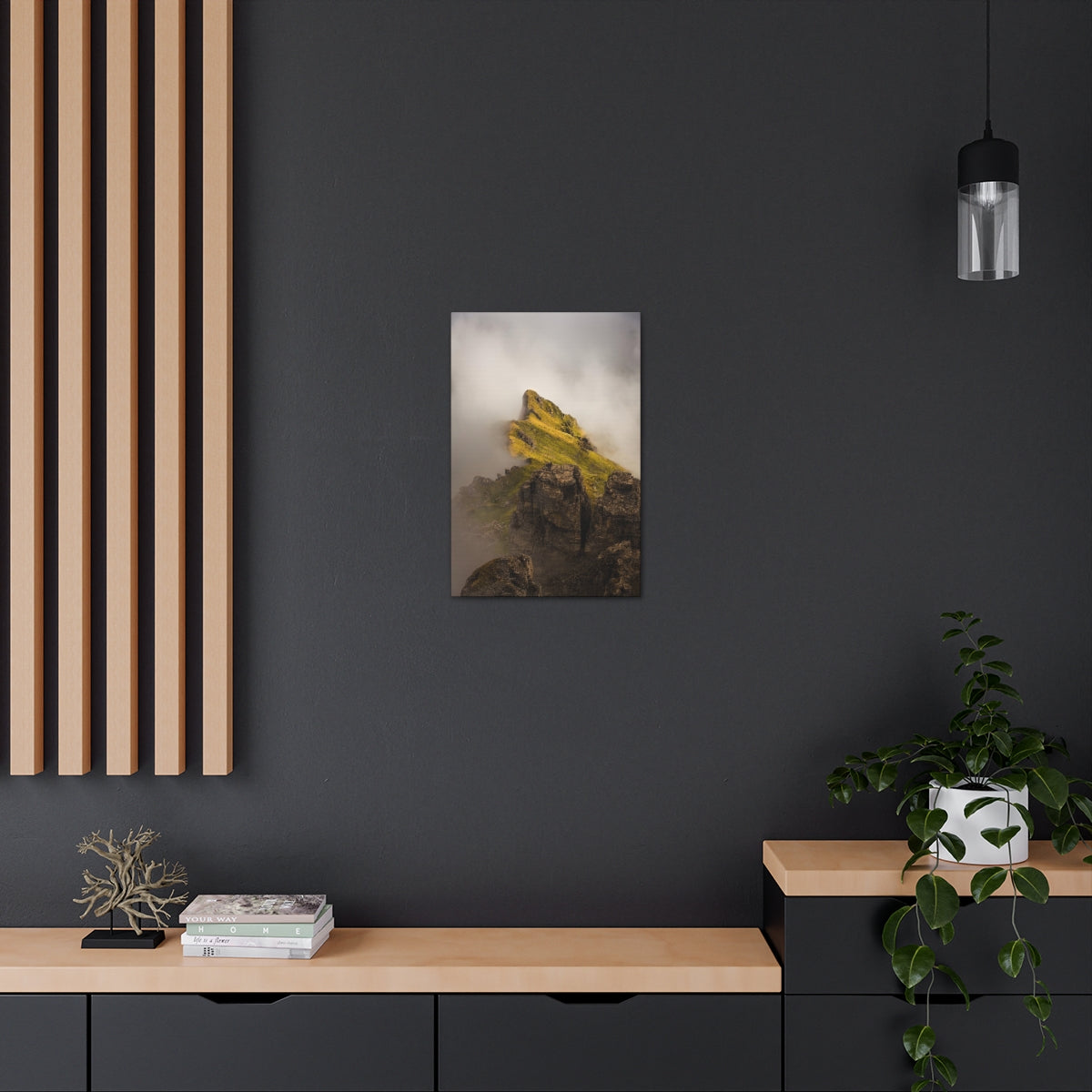 Swiss Peak Shrouded In Clouds Canvas Gallery Wraps