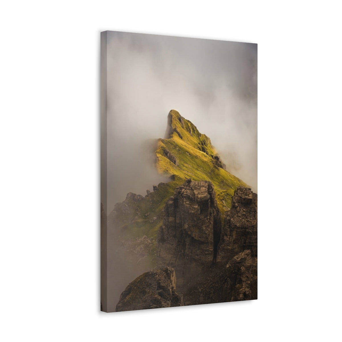 Swiss Peak Shrouded In Clouds Canvas Gallery Wraps