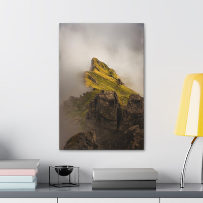 Swiss Peak Shrouded In Clouds Canvas Gallery Wraps