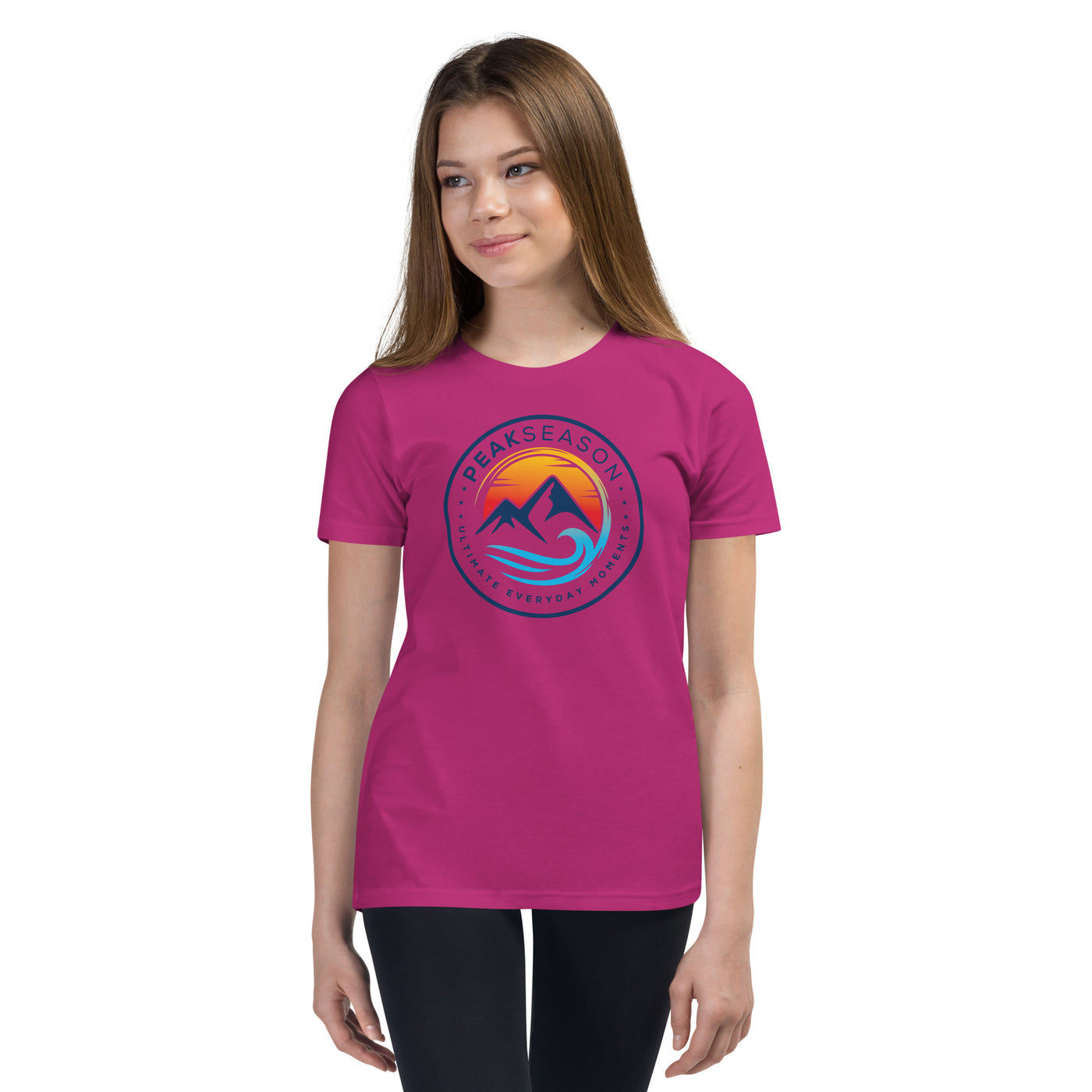 Girls Youth Short Sleeve T-Shirt (PeakSeason Circle Logo)